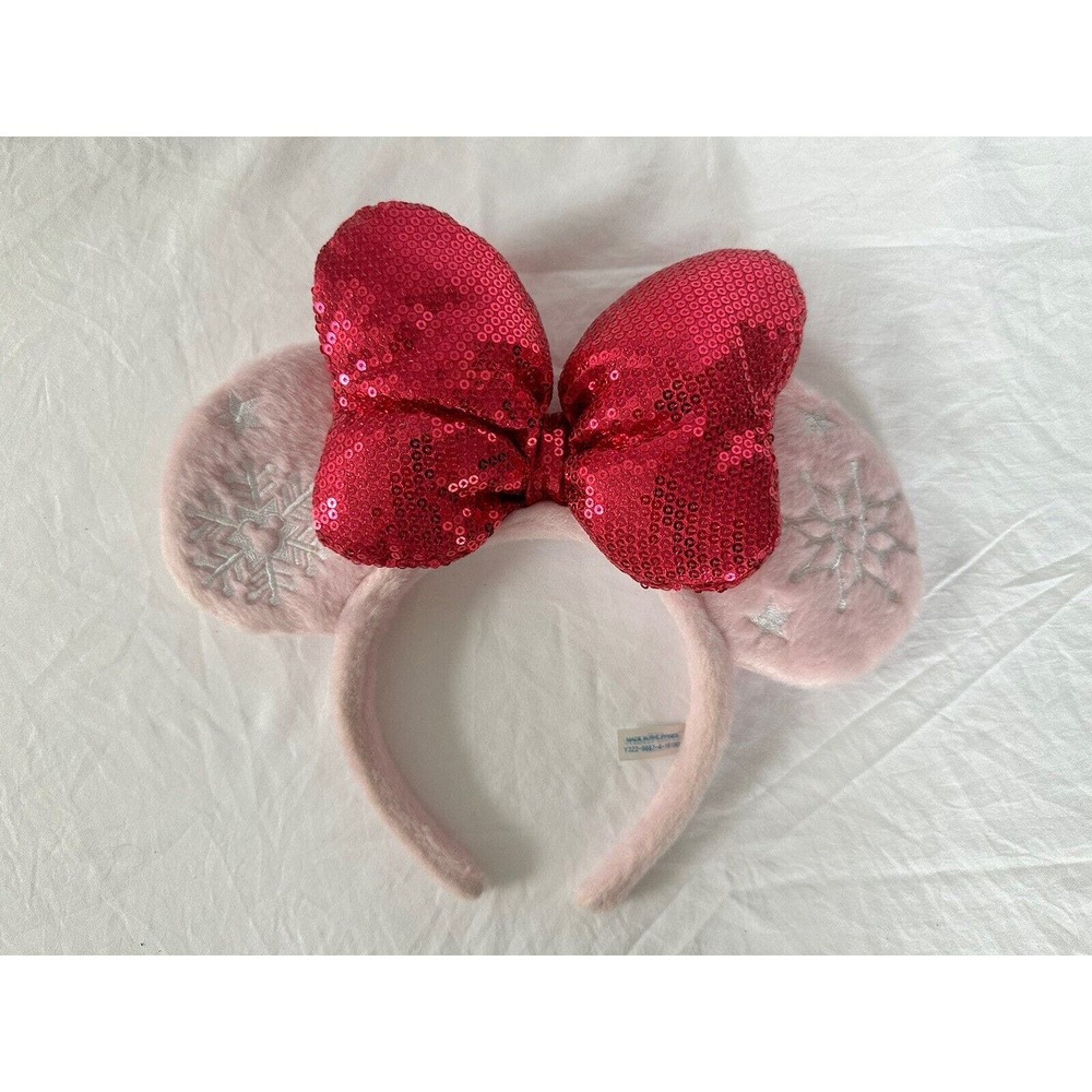 Tokyo Disney Resort Headband Minnie Mouse Snow Christmas Ear Hat 2016 JP #DD390